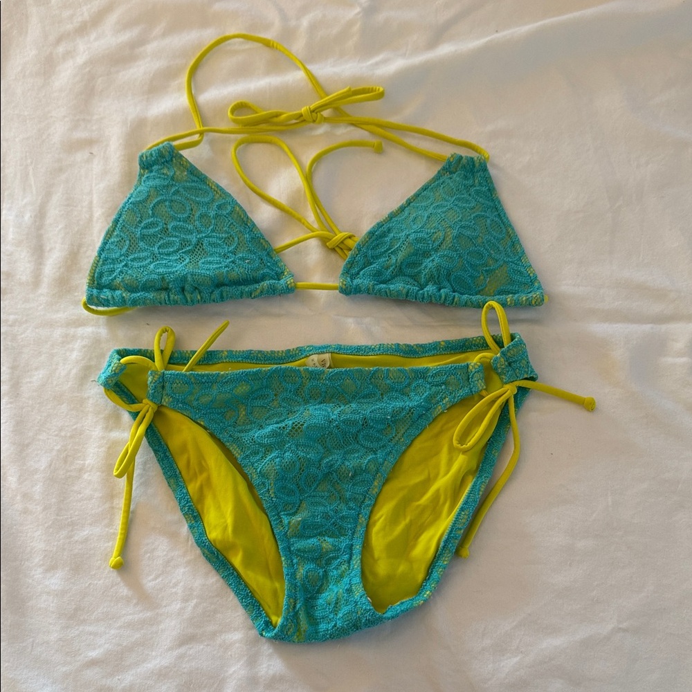 Victoria's Secret Turquoise and Yellow Bikini